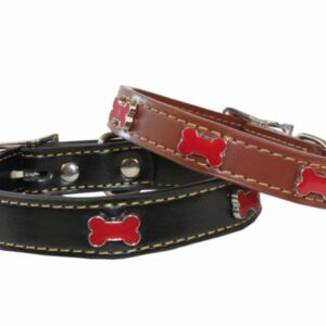 COLLAR ADORNO HUESO RED 20X400MM NEGRO***